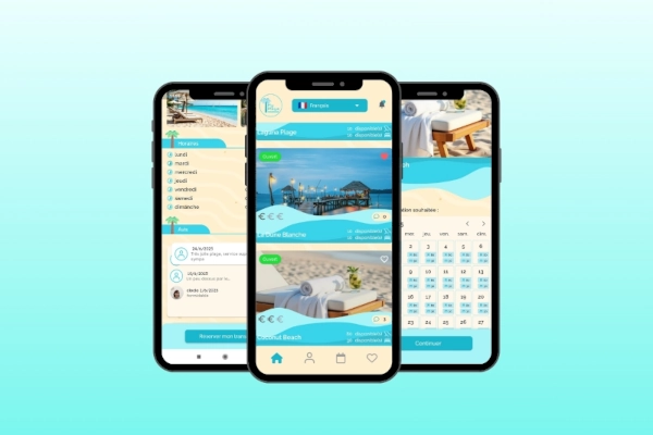 Application mobile réservation transat plages privées