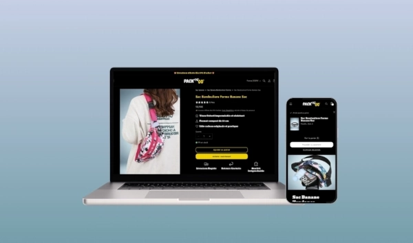 Site de E-commerce, vente de sacs bananes développé sur Shopify, UX fluide, tunnel d’achat optimisé et gestion complète du catalogue produit.